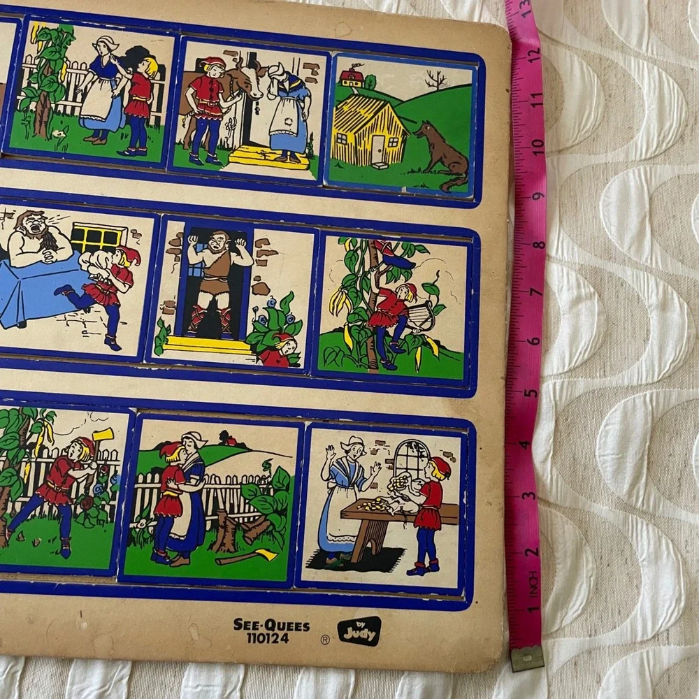 Vintage See-Quees by Judy Jack and the Beanstalk Wooden Sequence Puzzle 110124
